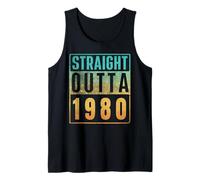 Straight Outta 1980 Vintage Years Birth of Birthday Classic Camiseta sin Mangas