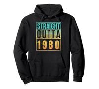 Straight Outta 1980 Vintage Years Birth of Birthday Classic Sudadera con Capucha