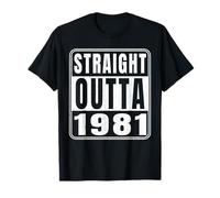 Straight Outta 1981 Classic 1981 Vintage Birth of Birthday Camiseta