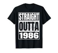 Straight Outta 1986 Classic Year Birth of Birthday Vintage Camiseta