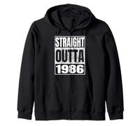 Straight Outta 1986 Classic Year Birth of Birthday Vintage Sudadera con Capucha