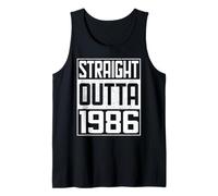 Straight Outta 1986 Men Women Vintage Year Birth of Birthday Camiseta sin Mangas