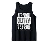 Straight Outta 1986 Men Women Year Birth of Birthday Vintage Camiseta sin Mangas