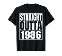 Straight Outta 1986 Vintage Year Classic Birth of Birthday Camiseta