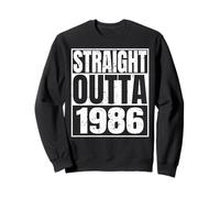 Straight Outta 1986 Vintage Year Classic Birth of Birthday Sudadera