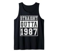 Straight Outta 1987 Classic Birth of Birthday Year Vintage Camiseta sin Mangas
