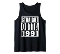 Straight Outta 1991 Classic 1991 Vintage Birth of Birthday Camiseta sin Mangas