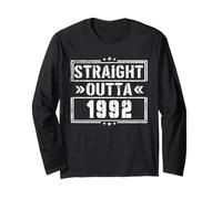 Straight Outta 1992 Birth of Birthday Born in 1992 Vintage Manga Larga