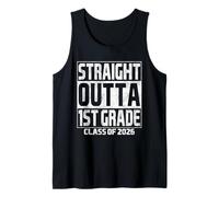 Straight Outta 1st Grade Graduation Class 2026 First Grade Camiseta sin Mangas