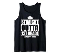 Straight Outta 1st Grade Graduation Class 2026 First Grade Camiseta sin Mangas