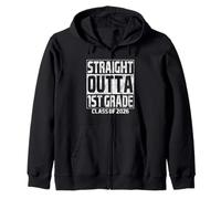 Straight Outta 1st Grade Graduation Class 2026 First Grade Sudadera con Capucha