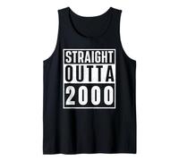 Straight Outta 2000 Birth of Birthday Classic Years Vintage Camiseta sin Mangas