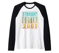 Straight Outta 2001 Classic Birth of Birthday Years Retro Camiseta Manga Raglan