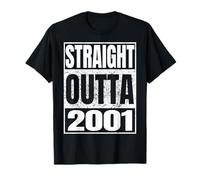 Straight Outta 2001 Classic Year Birth of Birthday Vintage Camiseta
