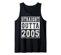 Straight Outta 2005 Classic Birth of Birthday Year Vintage Camiseta sin Mangas