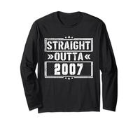 Straight Outta 2006 Birth of Birthday Born in 2006 Vintage Manga Larga