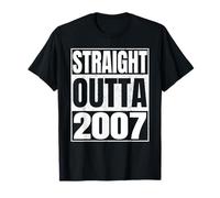 Straight Outta 2007 Birth of Birthday 2007 Years Old Vintage Camiseta