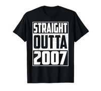 Straight Outta 2007 Birthday Year Vintage 2007 Men Women Camiseta