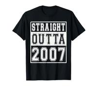 Straight Outta 2007 Classic Birth of Birthday Year Vintage Camiseta