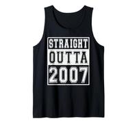 Straight Outta 2007 Classic Birth of Birthday Year Vintage Camiseta sin Mangas