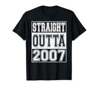 Straight Outta 2007 Men Women Vintage Year 2007 Birthday Camiseta