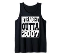 Straight Outta 2007 Vintage Year 2007 Men Women Birthday Camiseta sin Mangas