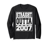Straight Outta 2007 Vintage Year 2007 Men Women Birthday Manga Larga