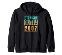 Straight Outta 2007 Vintage Years Birth of Birthday Classic Sudadera con Capucha