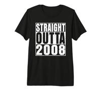 Straight Outta 2008 18 Years Old Gifts Vintage 18th Birthday Camiseta Premium