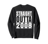 Straight Outta 2008 18 Years Old Gifts Vintage 18th Birthday Sudadera