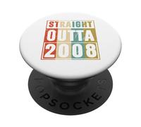 Straight Outta 2008 Classic Birth of Birthday 2008 Vintage PopSockets PopGrip Adhesivo