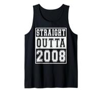 Straight Outta 2008 Classic Birth of Birthday Year Vintage Camiseta sin Mangas