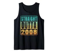 Straight Outta 2008 Classic Birth of Birthday Years Retro Camiseta sin Mangas