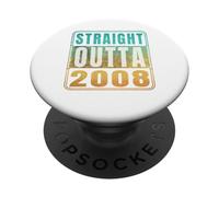 Straight Outta 2008 Classic Birth of Birthday Years Retro PopSockets PopGrip Adhesivo