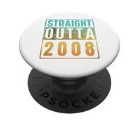 Straight Outta 2008 Vintage Years Birth of Birthday Classic PopSockets PopGrip Adhesivo
