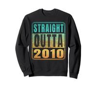 Straight Outta 2010 Classic Birth of Birthday Years Retro Sudadera