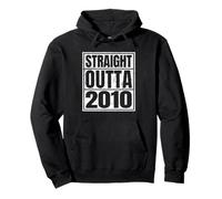 Straight Outta 2010 Classic Years Vintage Birth of Birthday Sudadera con Capucha