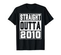 Straight Outta 2010 Vintage 2010 Years Old Birth of Birthday Camiseta
