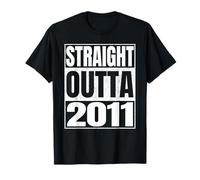 Straight Outta 2011 15th Birthday Gifts 15 Years Old Vintage Camiseta