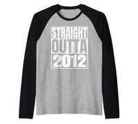 Straight Outta 2012 14th Birthday Retro 14 Years Old Vintage Camiseta Manga Raglan