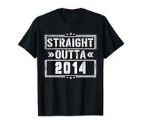 Straight Outta 2014 Birth of Birthday Born in 2014 Vintage Camiseta