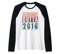 Straight Outta 2016 Birth of Birthday Classic 2016 Vintage Camiseta Manga Raglan
