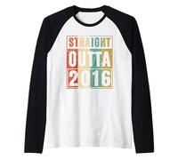Straight Outta 2016 Classic Birth of Birthday 2016 Vintage Camiseta Manga Raglan