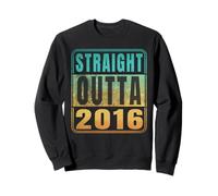 Straight Outta 2016 Classic Birth of Birthday Years Retro Sudadera