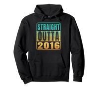 Straight Outta 2016 Classic Birth of Birthday Years Retro Sudadera con Capucha