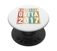 Straight Outta 2017 Classic Birth of Birthday 2017 Vintage PopSockets PopGrip Adhesivo