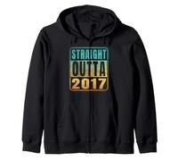 Straight Outta 2017 Classic Birth of Birthday Years Retro Sudadera con Capucha