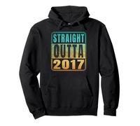 Straight Outta 2017 Classic Birth of Birthday Years Retro Sudadera con Capucha