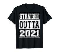 Straight Outta 2021 Men Women Vintage Year 2021 Birthday Camiseta