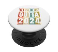 Straight Outta 2024 Classic Birth of Birthday 2024 Vintage PopSockets PopGrip Adhesivo